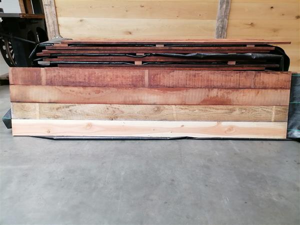 Grote foto combi vuren en hardhouten beschoeiingsschot 60x250 cm doe het zelf en verbouw hout en planken