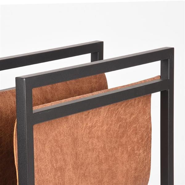 Grote foto magazinehouder cognac leder 45x20x38 cm huis en inrichting eettafels