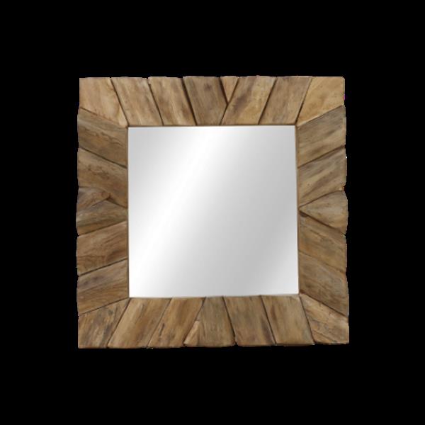 Grote foto wandspiegel flower 60x80x4 cm rustiek teakhout huis en inrichting eettafels