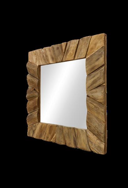 Grote foto wandspiegel flower 60x80x4 cm rustiek teakhout huis en inrichting eettafels