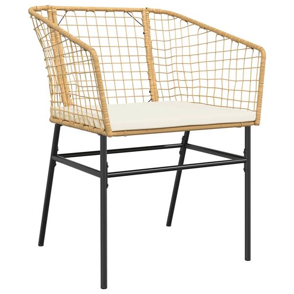 Grote foto vidaxl 5 delige tuinset met kussens poly rattan glas bruin tuin en terras tuinmeubelen