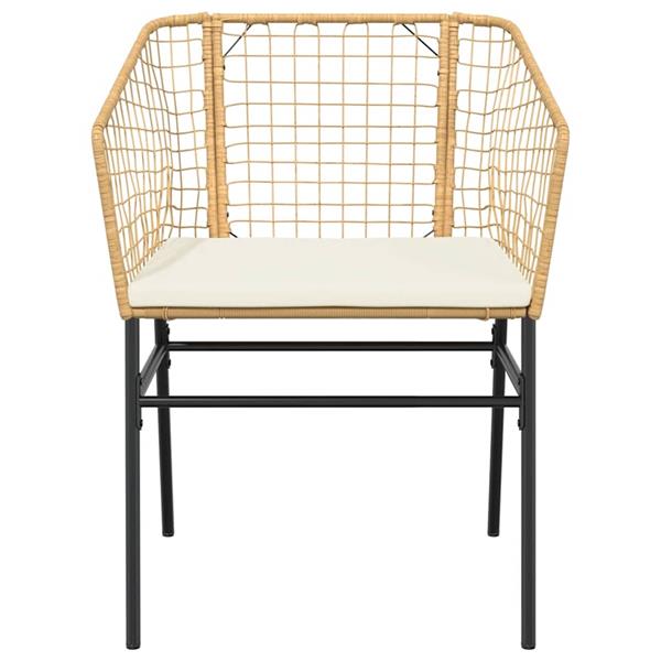 Grote foto vidaxl 5 delige tuinset met kussens poly rattan glas bruin tuin en terras tuinmeubelen