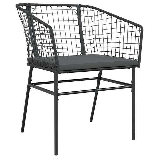 Grote foto vidaxl 5 delige tuinset met kussens poly rattan glas zwart tuin en terras tuinmeubelen