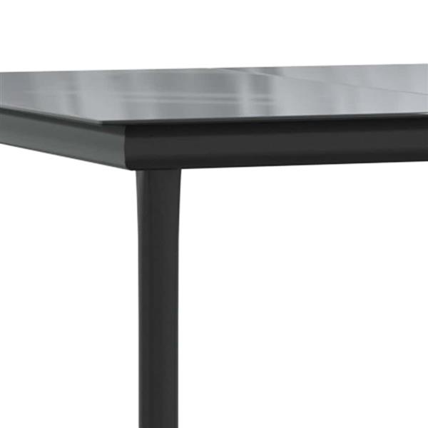 Grote foto vidaxl 5 delige tuinset met kussens poly rattan glas zwart tuin en terras tuinmeubelen