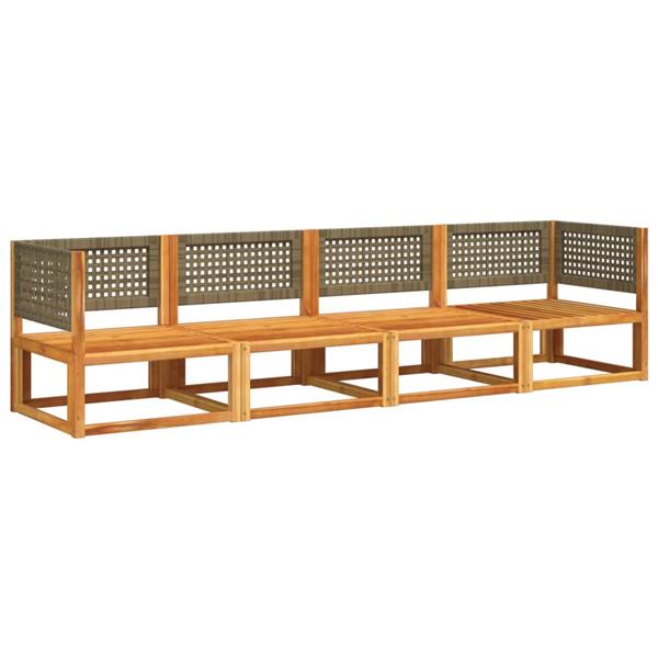 Grote foto vidaxl 4 delige loungeset met kussens massief acaciahout tuin en terras tuinmeubelen
