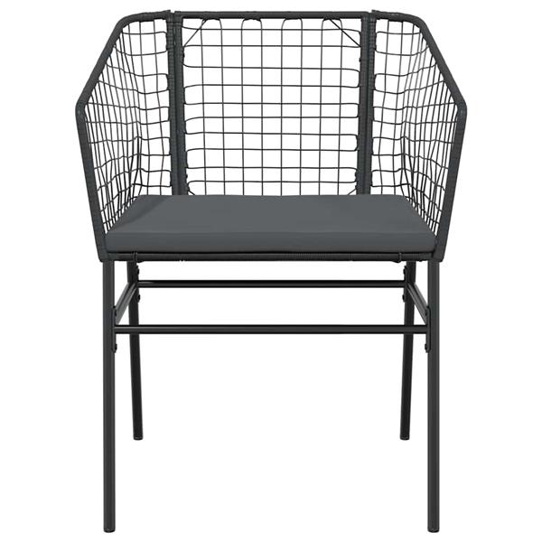 Grote foto vidaxl 5 delige tuinset met kussens poly rattan glas zwart tuin en terras tuinmeubelen