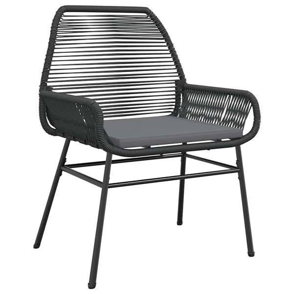 Grote foto vidaxl 5 delige tuinset met kussens poly rattan glas zwart tuin en terras tuinmeubelen