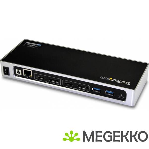 Grote foto startech.com dk30a2dh usb 3.0 3.1 gen 1 type c zwart zilver notebook dock poortreplicator computers en software overige computers en software