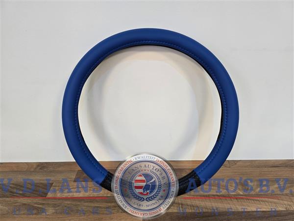 Grote foto blauwe lederen race stuurhoes grip stijl 38 cm auto onderdelen overige auto onderdelen