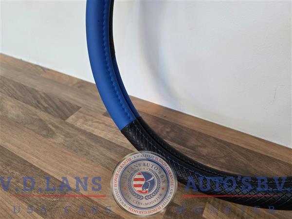Grote foto blauwe lederen race stuurhoes grip stijl 38 cm auto onderdelen overige auto onderdelen