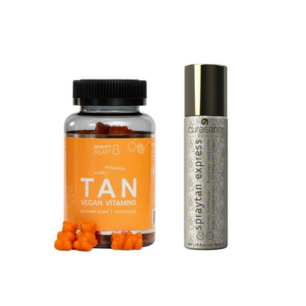 Grote foto beauty bear tan vitamines 60 gummies curasano tanning spray 50ml gratis kleding dames sieraden