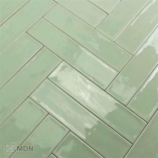 Grote foto handvorm tegels 7 5 x 30 cm jade groen 0 5m doe het zelf en verbouw tegels