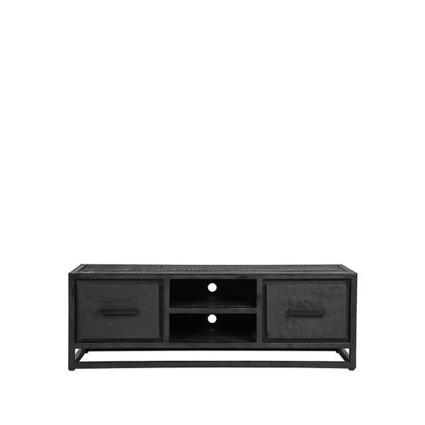 Grote foto tv meubel chili 120x45x40 cm zwart mangohout zwart metaal huis en inrichting eettafels