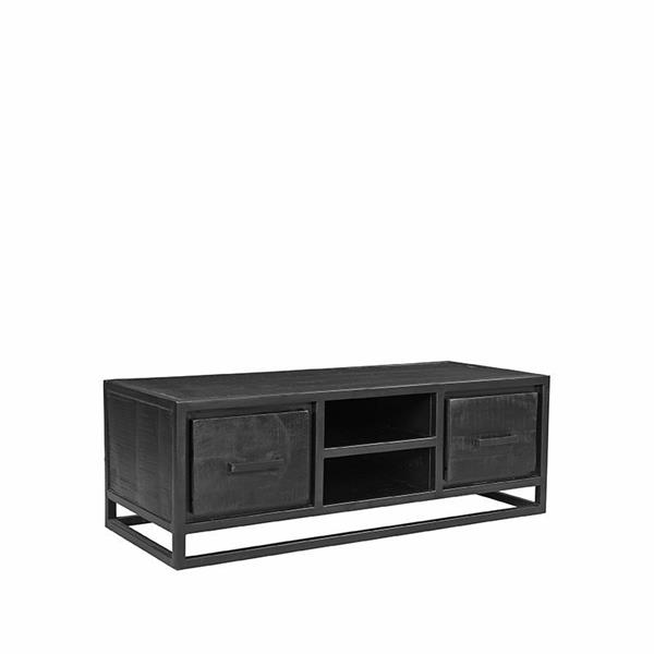 Grote foto tv meubel chili 120x45x40 cm zwart mangohout zwart metaal huis en inrichting eettafels