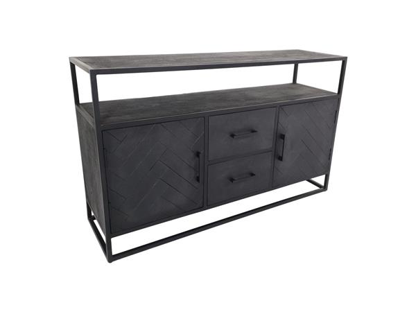 Grote foto dressoir verona 140 cm zwart mangohout visgraat huis en inrichting eettafels