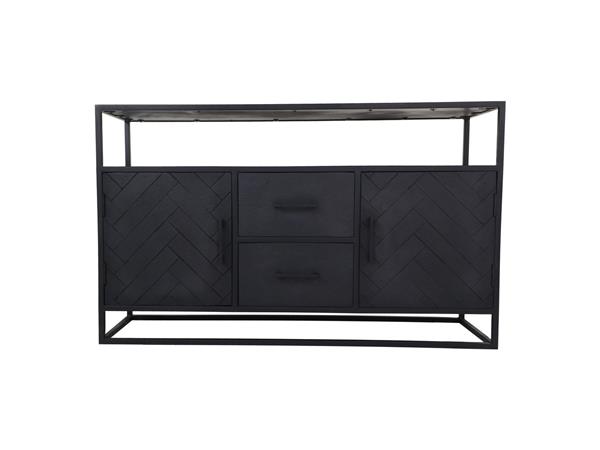 Grote foto dressoir verona 140 cm zwart mangohout visgraat huis en inrichting eettafels