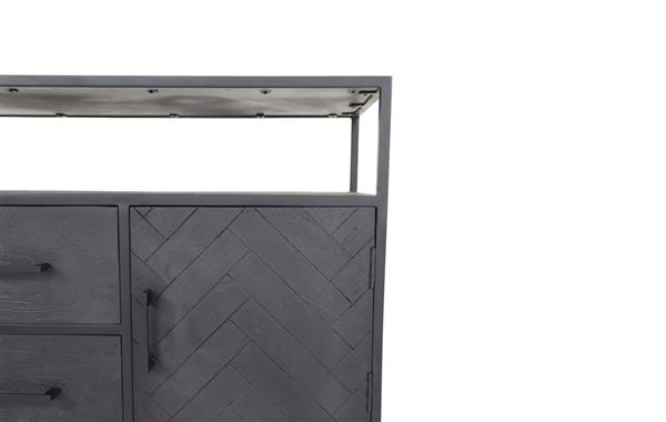 Grote foto dressoir verona 140 cm zwart mangohout visgraat huis en inrichting eettafels
