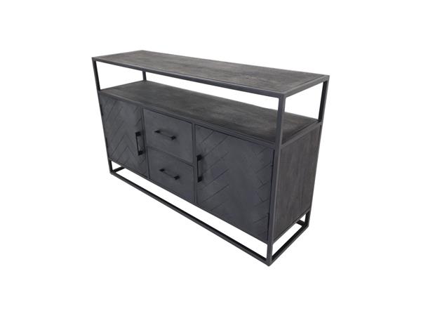 Grote foto dressoir verona 140 cm zwart mangohout visgraat huis en inrichting eettafels