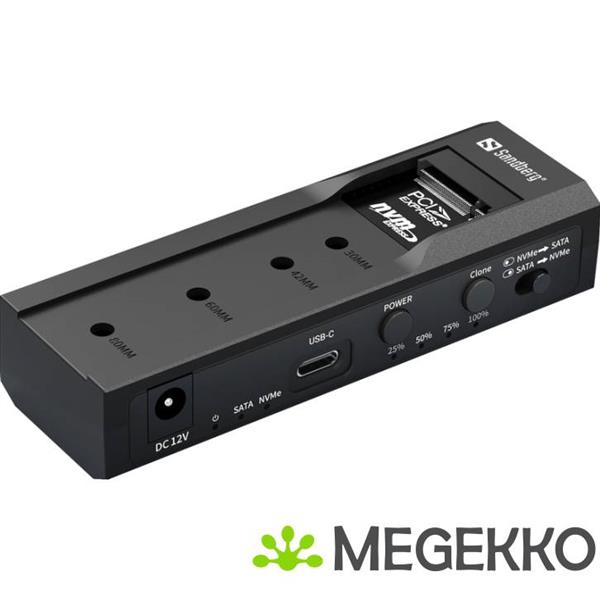Grote foto sandberg usb c cloner dock m.2 nvme sata computers en software harde schijven