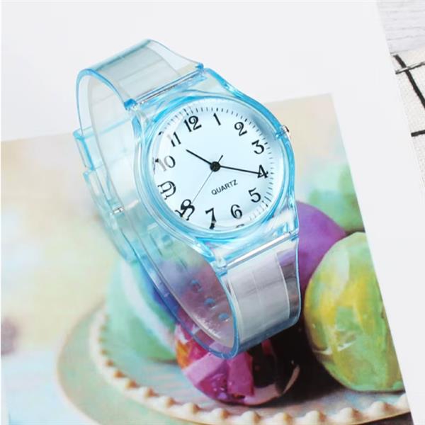 Grote foto jelly horloge voor dames kwarts uurwerk silicoon bandje bruin kleding dames horloges