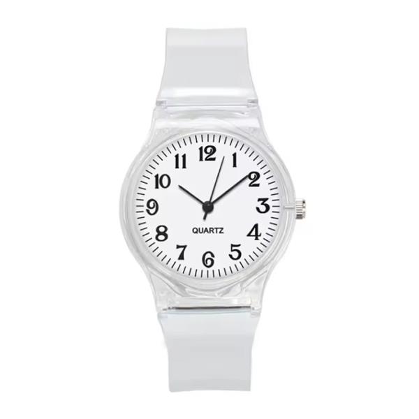 Grote foto jelly horloge voor dames kwarts uurwerk silicoon bandje wit kleding dames horloges