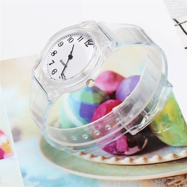 Grote foto jelly horloge voor dames kwarts uurwerk silicoon bandje wit kleding dames horloges