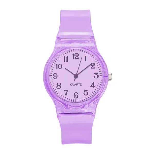 Grote foto jelly horloge voor dames kwarts uurwerk silicoon bandje paars kleding dames horloges