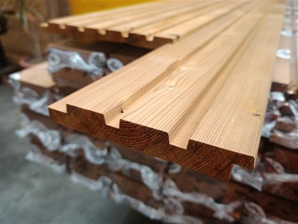 Grote foto 20x130mm 540cm thermo wood vuren triple rhombus doe het zelf en verbouw hout en planken