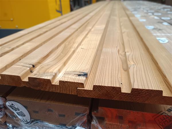 Grote foto 20x130mm 540cm thermo wood vuren triple rhombus doe het zelf en verbouw hout en planken
