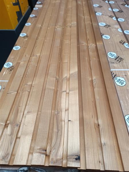 Grote foto 20x130mm 540cm thermo wood vuren triple rhombus doe het zelf en verbouw hout en planken