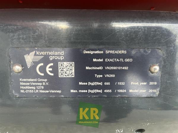 Grote foto kverneland exacta tl 688949 agrarisch kunstmestrooiers