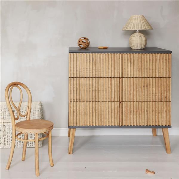 Grote foto commode bambi mundo grijs grijs front met antraciet eik kinderen en baby complete kinderkamers