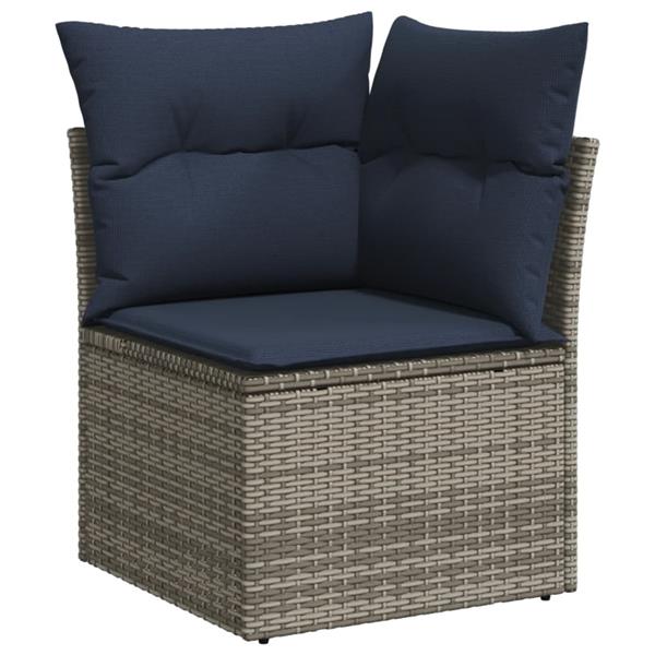 Grote foto vidaxl 6 delige loungeset met kussens poly rattan grijs tuin en terras tuinmeubelen