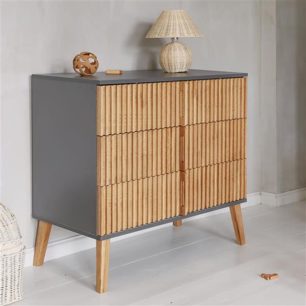 Grote foto commode bambi mundo grijs grijs front met antraciet eik kinderen en baby complete kinderkamers