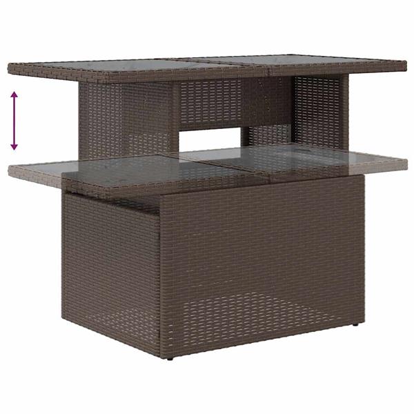 Grote foto vidaxl 5 delige loungeset met kussens poly rattan acacia bruin tuin en terras tuinmeubelen