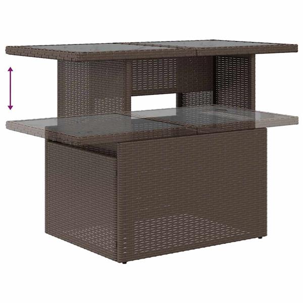 Grote foto vidaxl 5 delige loungeset met kussens poly rattan acacia bruin tuin en terras tuinmeubelen
