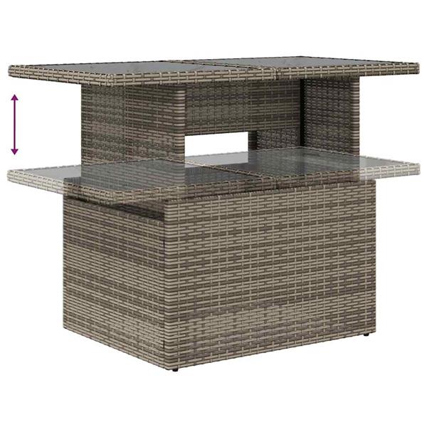 Grote foto vidaxl 5 delige loungeset met kussens poly rattan acacia grijs tuin en terras tuinmeubelen