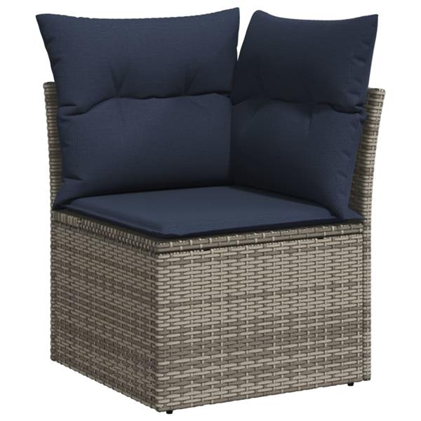 Grote foto vidaxl 6 delige loungeset met kussens poly rattan grijs tuin en terras tuinmeubelen