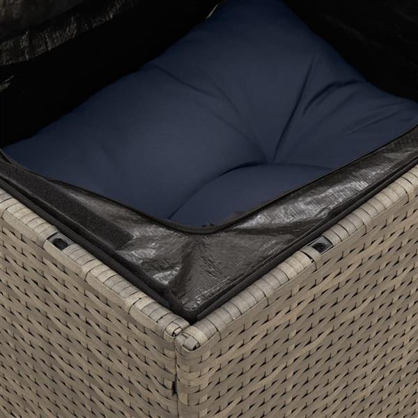 Grote foto vidaxl 6 delige loungeset met kussens poly rattan grijs tuin en terras tuinmeubelen
