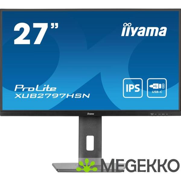 Grote foto iiyama prolite xub2797hsn b1 27 full hd 100hz usb c ips monitor computers en software overige computers en software