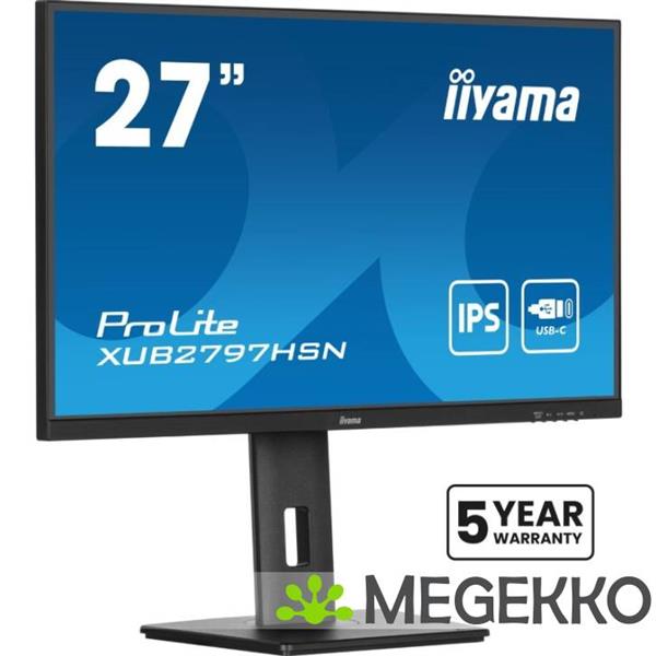 Grote foto iiyama prolite xub2797hsn b1 27 full hd 100hz usb c ips monitor computers en software overige computers en software