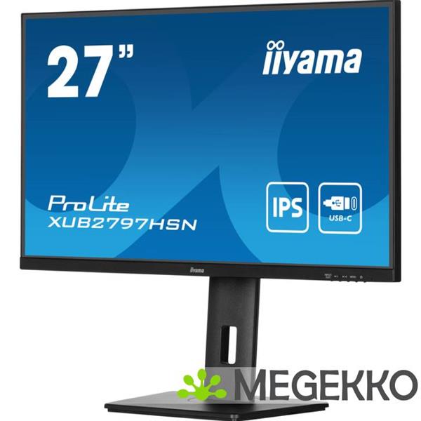 Grote foto iiyama prolite xub2797hsn b1 27 full hd 100hz usb c ips monitor computers en software overige computers en software