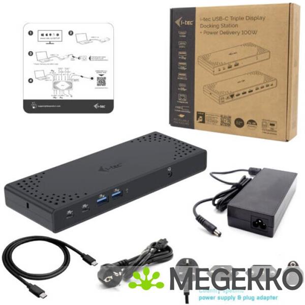Grote foto i tec usb c triple display docking station gen 2 power delivery 100w computers en software overige computers en software