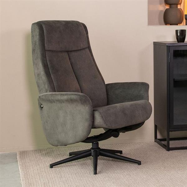 Grote foto relaxfauteuil bergen 77x76x105 cm antraciet cosmo zwart metaal huis en inrichting eettafels