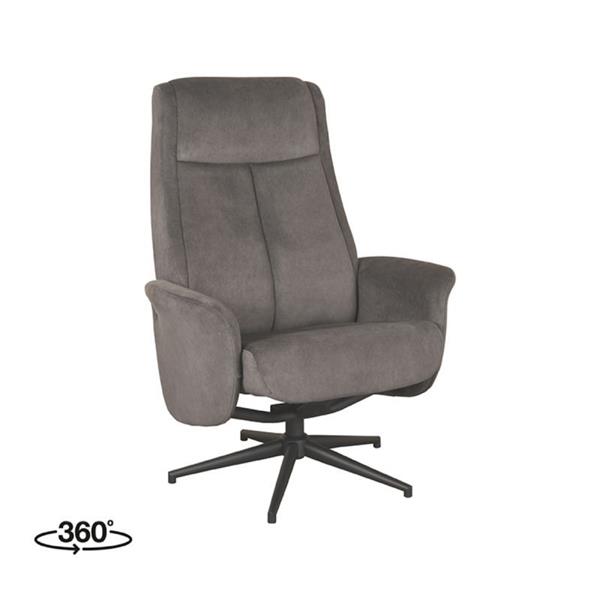 Grote foto relaxfauteuil bergen 77x76x105 cm antraciet cosmo zwart metaal huis en inrichting eettafels