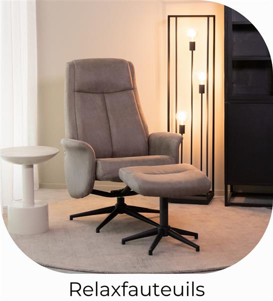 Grote foto relaxfauteuil bergen hocker 77x76x105 cm antraciet cosmo zwart metaal huis en inrichting eettafels