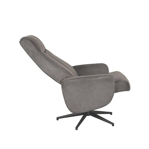 Grote foto relaxfauteuil bergen hocker 77x76x105 cm antraciet cosmo zwart metaal huis en inrichting eettafels