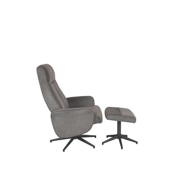 Grote foto relaxfauteuil bergen hocker 77x76x105 cm antraciet cosmo zwart metaal huis en inrichting eettafels