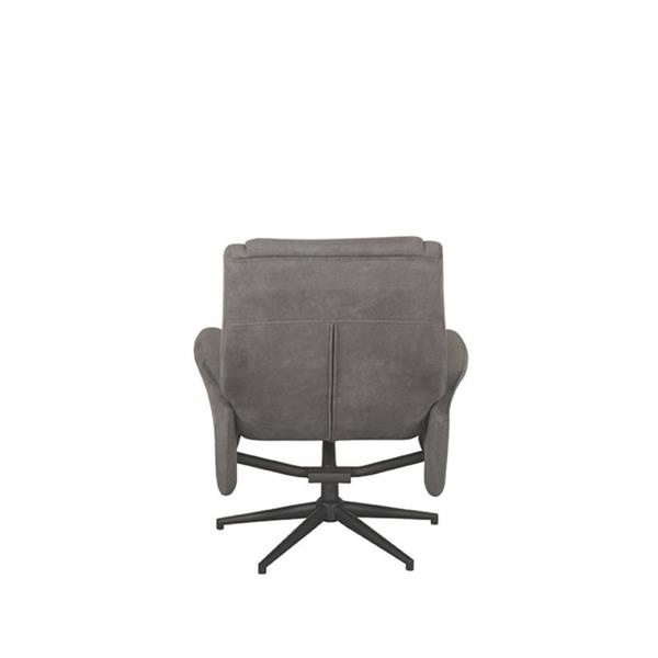 Grote foto relaxfauteuil bergen hocker 77x76x105 cm antraciet cosmo zwart metaal huis en inrichting eettafels