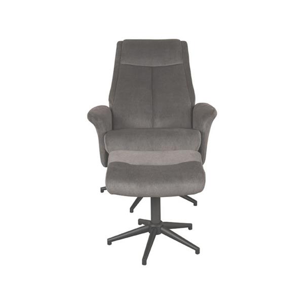 Grote foto relaxfauteuil bergen hocker 77x76x105 cm antraciet cosmo zwart metaal huis en inrichting eettafels